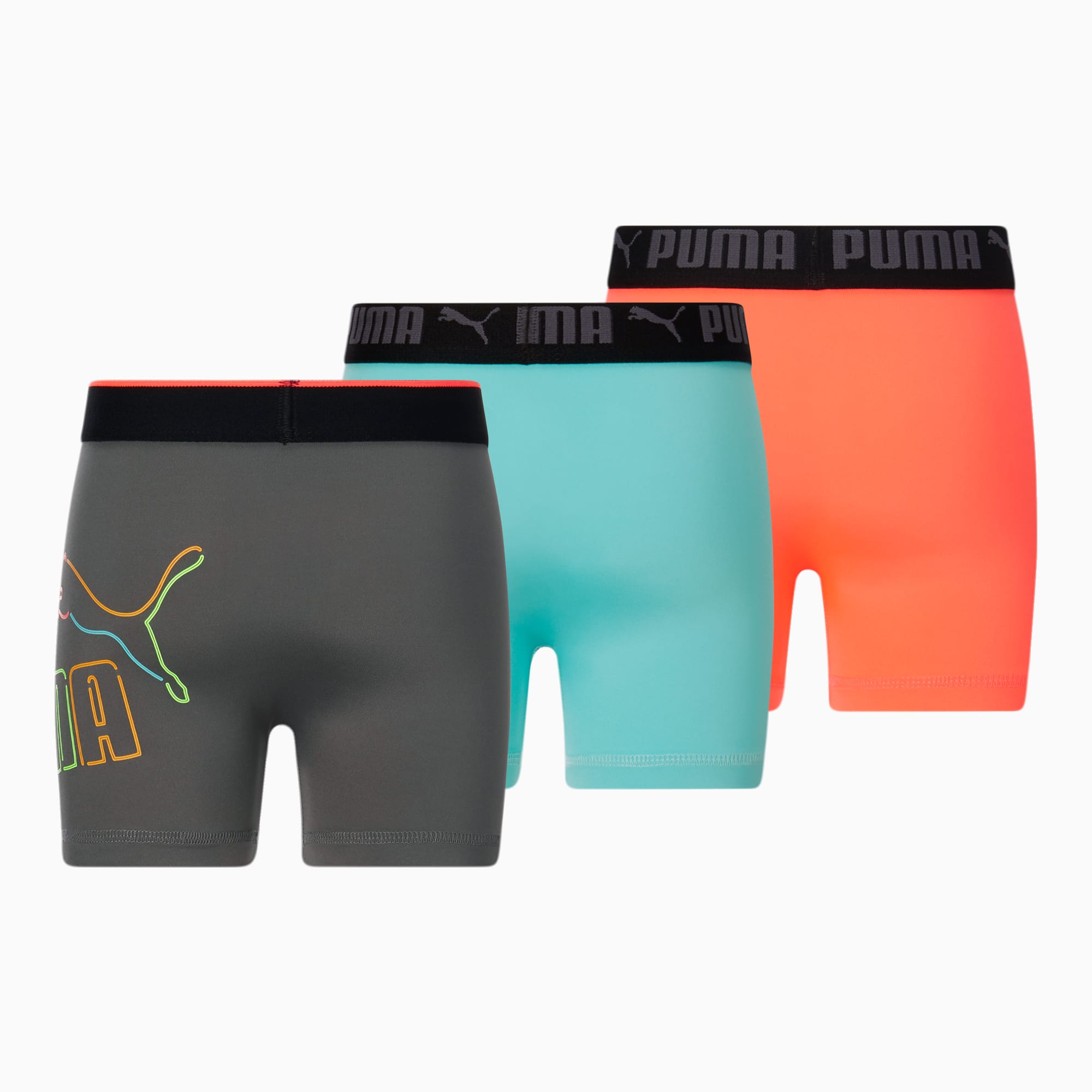 PUMA Boys Boxers Kids Cotton Stretch Plain Boxer Short Briefs Underwear 2  Pairs